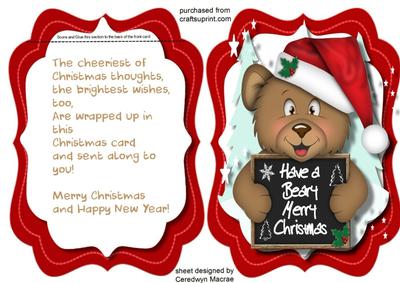 Have a Beary Merry Christmas ( Red ) - CUP635520_1398 | Craftsuprint