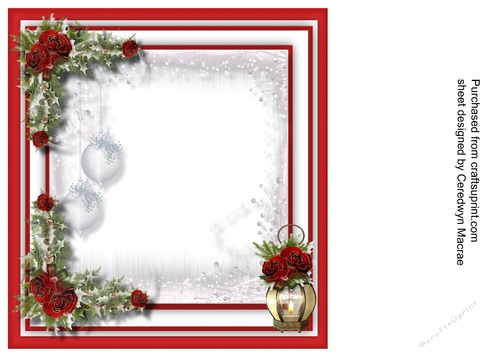 Free Printable Christmas Roses Incert Blank, Christmas Roses - CUP719412_1398 | Craftsuprint