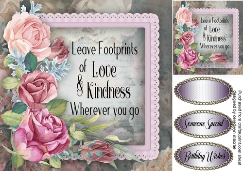Footprints and Pink Roses - CUP956371_1398 | Craftsuprint