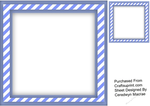 8x8 Blue Striped Card front or Insert - CUP986082_1398 | Craftsuprint