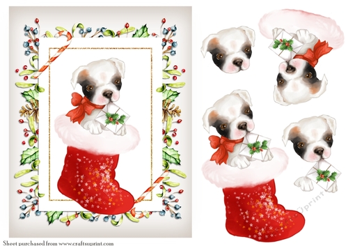 Puppy in a stocking - CUP1065598_566 | Craftsuprint