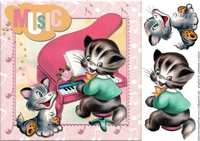 A Jill Latter designed Musical Cats in the Belfry card