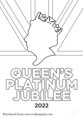Platinum Jubilee Queen Colouring page - CUP1160294_106149 | Craftsuprint