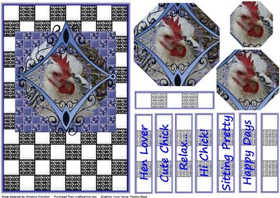 Pyramid Chicken Pattern Sitting Pretty Light Sussex Chicken Octagon Pyramid - CUP192659_994 ...