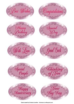 Pink Oval Sentiment Tags - 10 Different Sentiments - CUP493441_994 ...