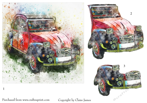 One Sheet Wonders - Vintage 2CV - Easy Cut - 3D Decoupage - CUP1187421 ...