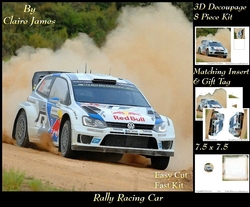 Michael Chivers Rally Sport - Rally Racing Car Dakar - 3D Decoupage + Insert & Tag - Photo by ...