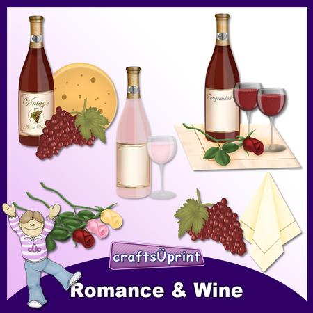 Romance & Wine Clip Art - CUP328669_1519 | Craftsuprint