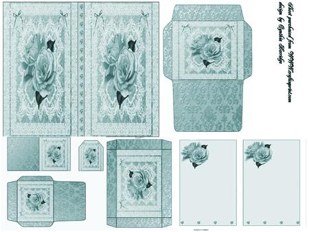 Blue Rose and Lace Stationery Kit - CUP316316_452 | Craftsuprint
