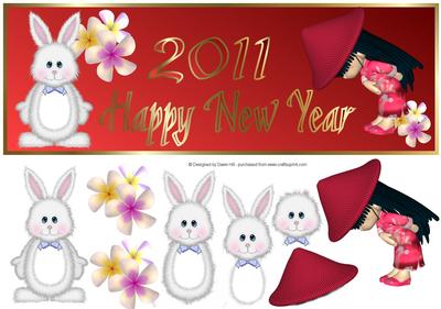 Chinese New Year - Rabbit - Dl + Decoupage - CUP150774_351 | Craftsuprint