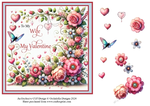 My Wife Valentine Flowers - CUP1355642_1459 | Craftsuprint