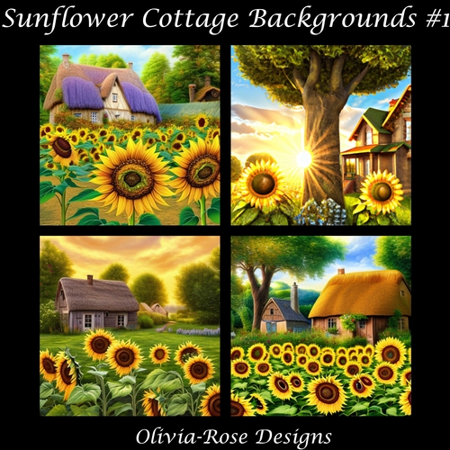 Sunflower Cottage Backgrounds #1 - CUP1195527_104105 | Craftsuprint
