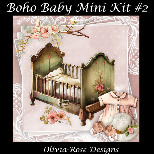 Baby Mini Card Boho Baby Mini Kit #2 **Includes card front with no flowers or clothes ...