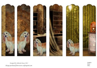 Steampunk Cocker Spaniel Bookmarks - CUP324221_1472 | Craftsuprint