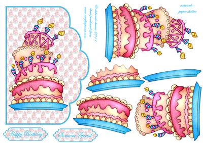 Birthday Cake Scallop Edge Card - CUP182901_613 | Craftsuprint