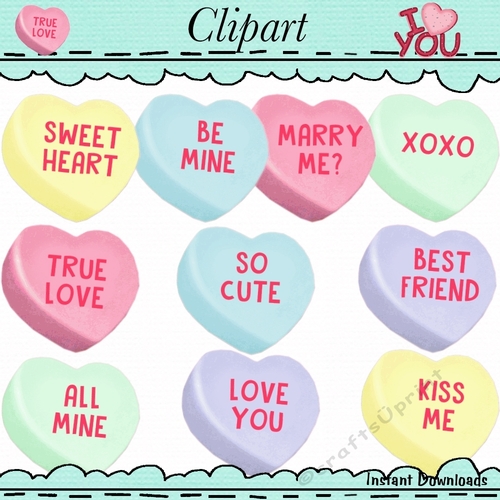 Conversation Hearts Art CUP847317_43589 Craftsuprint