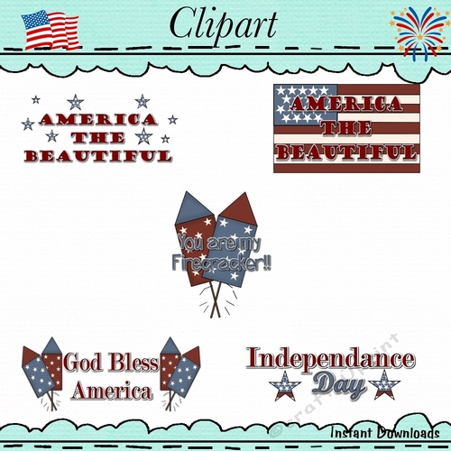 Fourth of July Word Art - CUP884824_43589 | Craftsuprint