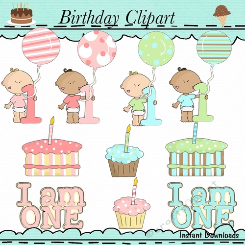 Birthday Baby Clip Art 1st Birthday - CUP958486_43589 | Craftsuprint