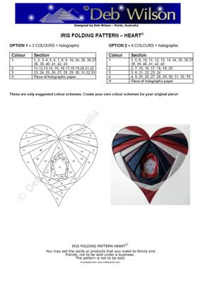 Heart Iris Folding Pattern - CUP289155_1473 | Craftsuprint