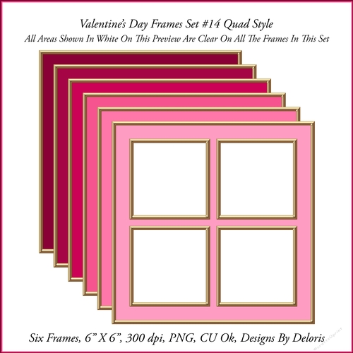 Quad Frames Set 14 (Valentines Day) CUP1019671_74027 Craftsuprint