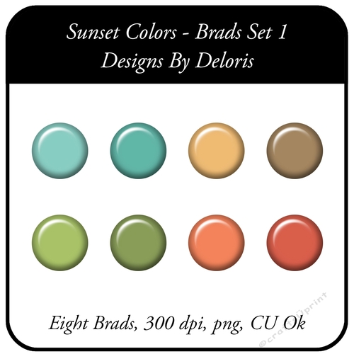Brads Set 1 (Sunset Colors) - CUP1025696_74027 | Craftsuprint