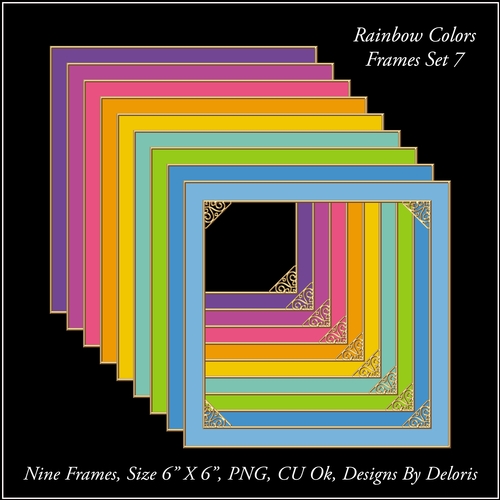 Colour R Frames Frames Set 7 (Rainbow Color Palette) - CUP1054126_74027 | Craftsuprint