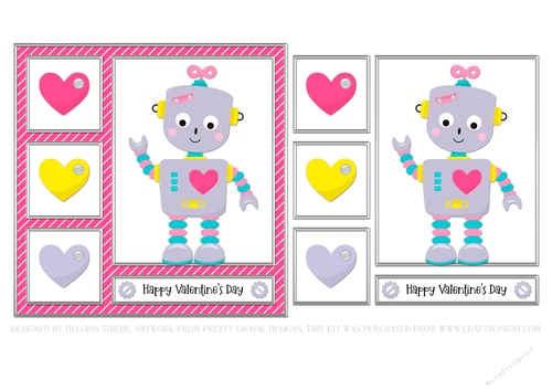 Happy Valentines Day - Robot Card #3 - CUP1194563_74027 | Craftsuprint