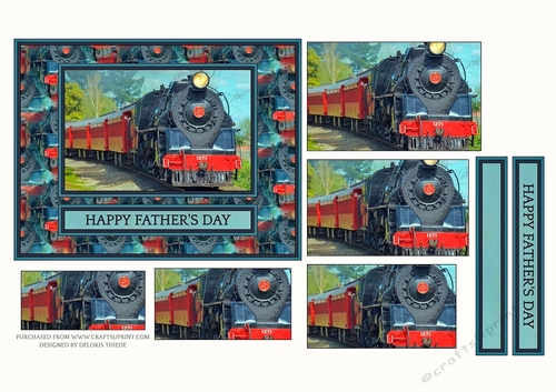 GWR Castle Class Steam Engine Blank Greeting Card - Rothbury Green Train Card For Father's Day Or Birthday