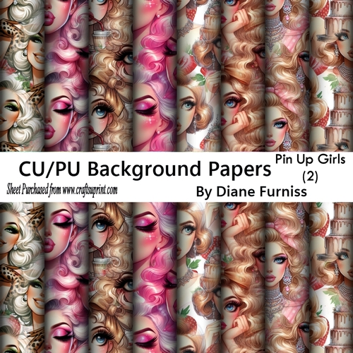 Pin Up Girls backing paper (2) - CUP1304397_174 | Craftsuprint