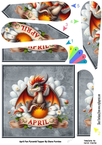 April Topper April Fan Pyramid Topper - CUP1324502_174 | Craftsuprint