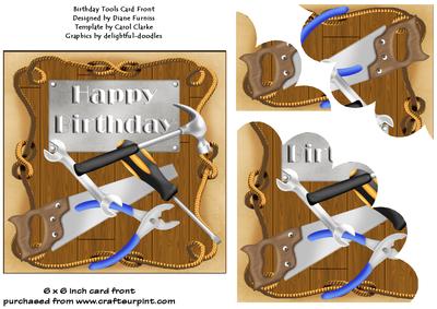 Birthday Tools Card Front - CUP384951_174 | Craftsuprint