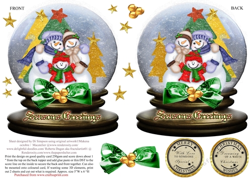 Small Snow Globe for Christmas #8 - CUP1006543_986 | Craftsuprint