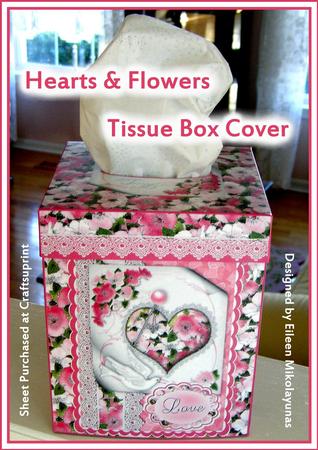 Hearts and Flowers Cottage Chic Valentine Kleenex Box Cover - CUP293540 ...