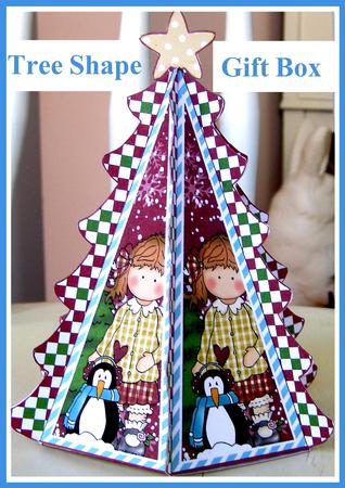 Christmas tree gift boxes tower Holly Christmas Tree Shaped Gift Box, Favor, Ornament - CUP571875_503 | Craftsuprint