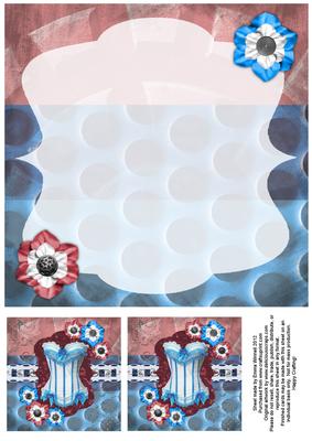 Frilly Corset 8x8 Insert & Tags - Sky Blue & Burgundy - CUP336184_1435 ...