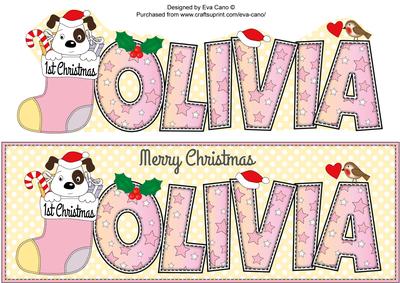 Patch 1st Xmas Olivia Large Dl - CUP458603_750 | Craftsuprint