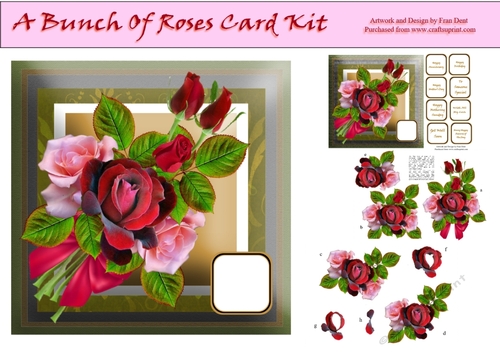 A Bunch Of Roses Card Kit - CUP852911_825 | Craftsuprint