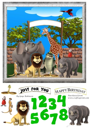 Age Card 1 9 Zoo Animals Cup854450 3656 Craftsuprint