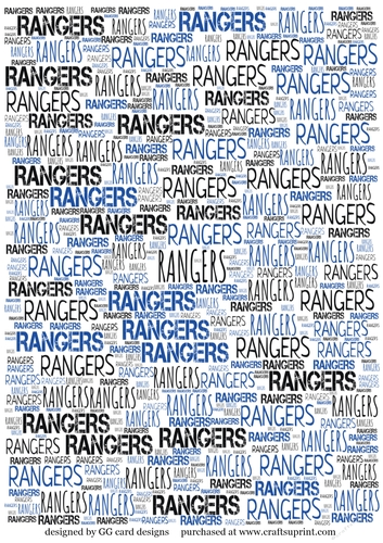 Football Backing Paper Rangers football BP Rangers - CUP1288379_3315 | Craftsuprint