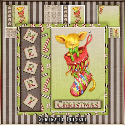 Super cute christmas card topper with a stocking 1011 CUP742063_2166