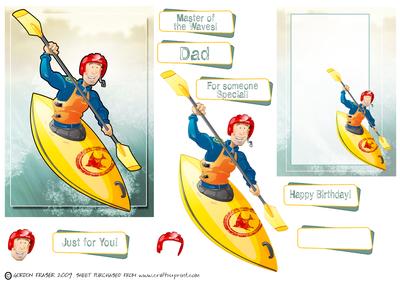 canoe/kayak dude. quick card. - cup120147_437 craftsuprint