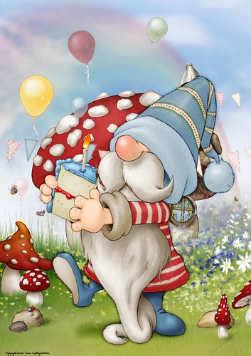 Birthday Gnome (Blue) A4 - CUP1240523_437 | Craftsuprint