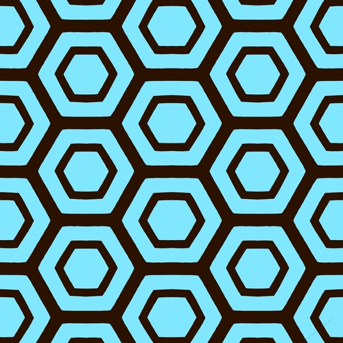 Blue Hexagon Geometric Pattern - Single Sheet of 12 x 12 Backing Paper ...