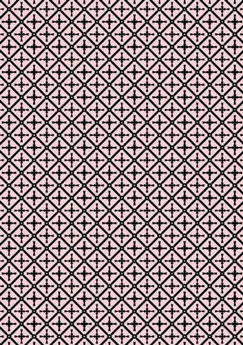Patterned Backing Paper Geometric Black and Pink Crosses and Squares Design A4 Patterned ...