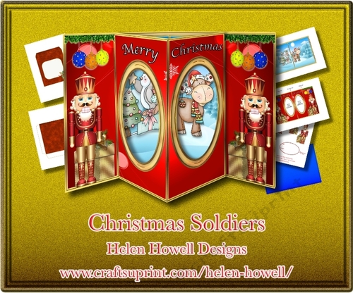 Christmas Soldiers - Double Window Card - CUP1064083_37881 | Craftsuprint