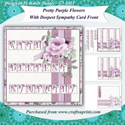 Pretty Purple Roses Sympathy Card Front and Insert - CUP1092268_92133 ...