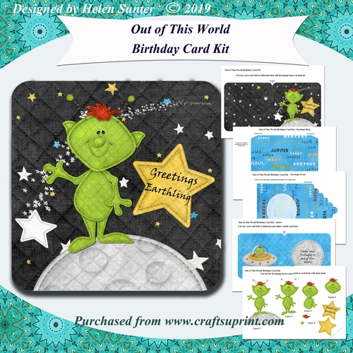 Out of This World Decoupage Birthday Card Kit CUP951089_92133 Craftsuprint