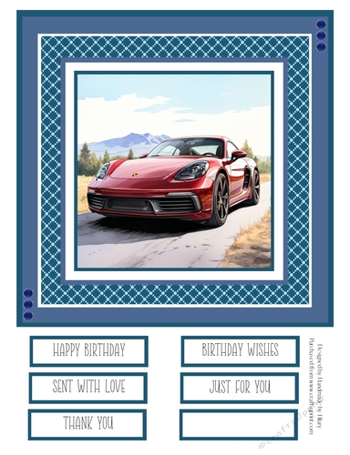Red Sports Car #5 8x8 Quick Card - CUP1248800_118824 | Craftsuprint