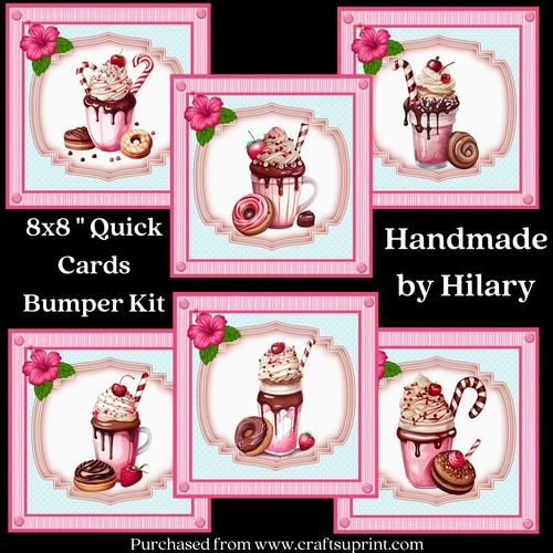Milkshakes and Cookies 8x8 Quick Card Bumper Kit CUP1251512_118824