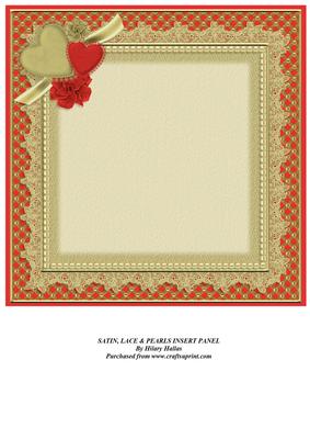Satin Lace & Pearls Insert Panel - CUP594928_819 | Craftsuprint